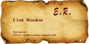 Elek Roxána névjegykártya